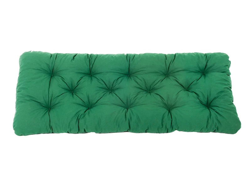Bankauflage EVJE 120 × 50 cm Grün – Sitzkissen für 2-Sitzer Gartenbank, weich gepolstert