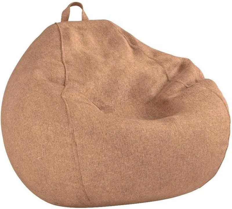 Lumaland Sitzsack Comfort Line | Indoor Beanbag 70x80x50cm mit mehr als 1 Mio. anpassbaren EPS-Perlen | Weiches & Komfortables Bodenkissen | Sessel für Kinder & Erwachsene | 120 L Volumen [Braun]
