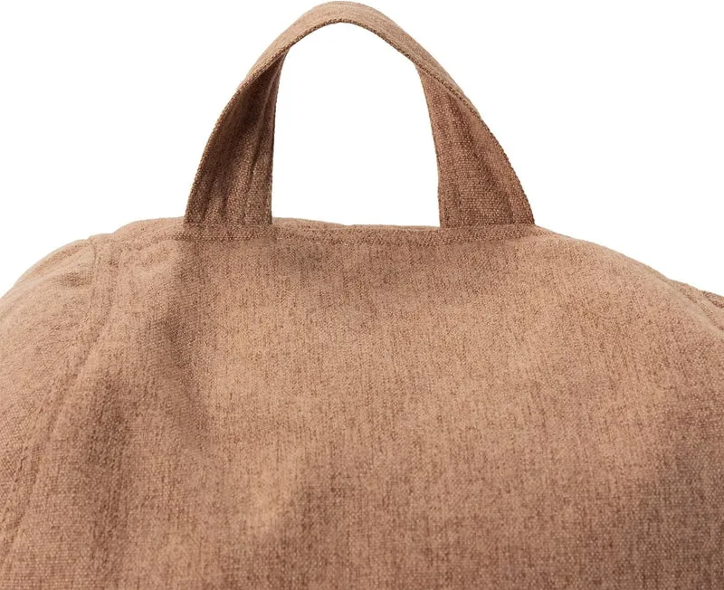 Lumaland Sitzsack Comfort Line | Indoor Beanbag 70x80x50cm mit mehr als 1 Mio. anpassbaren EPS-Perlen | Weiches & Komfortables Bodenkissen | Sessel für Kinder & Erwachsene | 120 L Volumen [Braun]