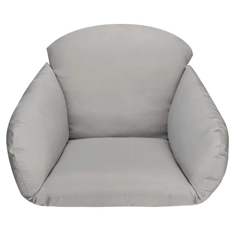 HinHocker Hängesessel mit Gestell | Grau | Hängeschaukel für Indoor und Outdoor | Inkl. Kissen und Auflagepolster | Korbsessel, Hängesessel Terrasse, Ei Stuhl, Hängekorb Sessel