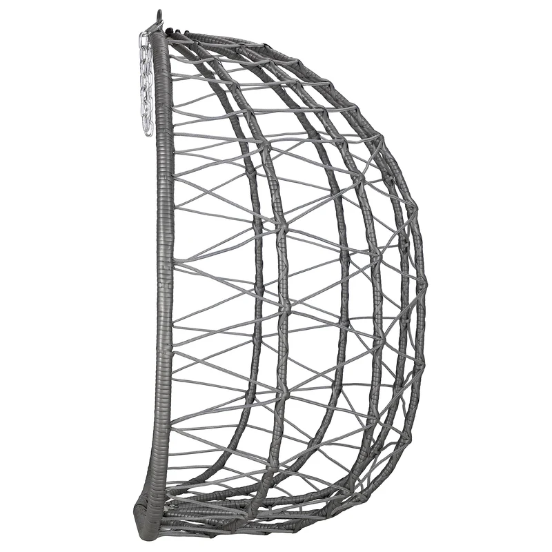 HinHocker Hängesessel mit Gestell | Grau | Hängeschaukel für Indoor und Outdoor | Inkl. Kissen und Auflagepolster | Korbsessel, Hängesessel Terrasse, Ei Stuhl, Hängekorb Sessel
