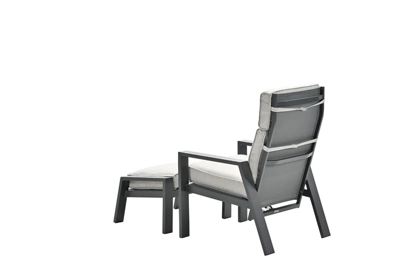 Max verstelbare fauteuil inclusief voetenbank - carbon black - desert sand