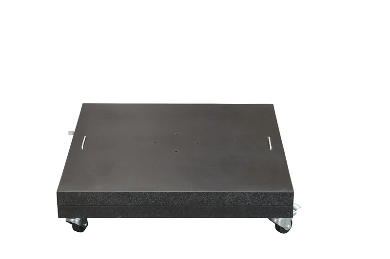 Special Hawaii granieten parasolvoet - 150 kg - zwart gepolijst - verrijdbaar