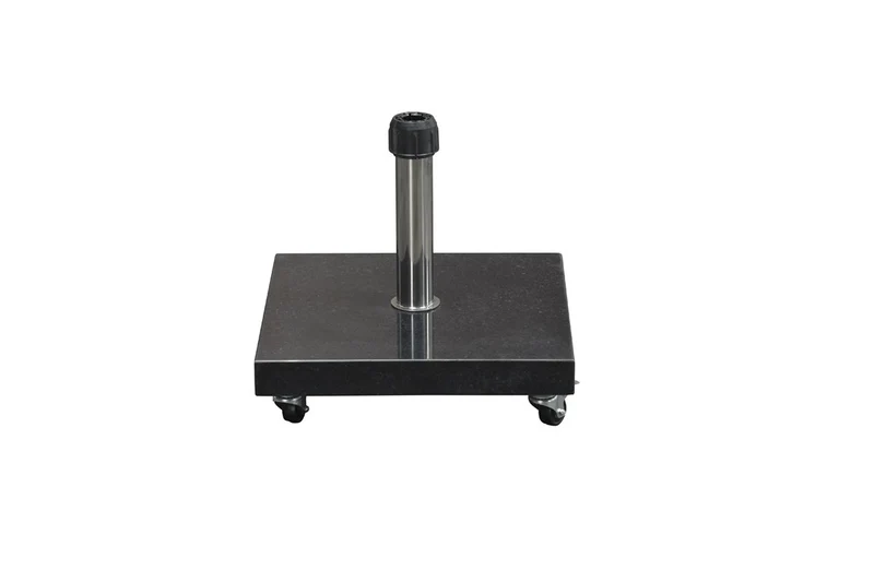 Eureka granieten parasolvoet - 40 kg - zwart gepolijst - verrijdbaar