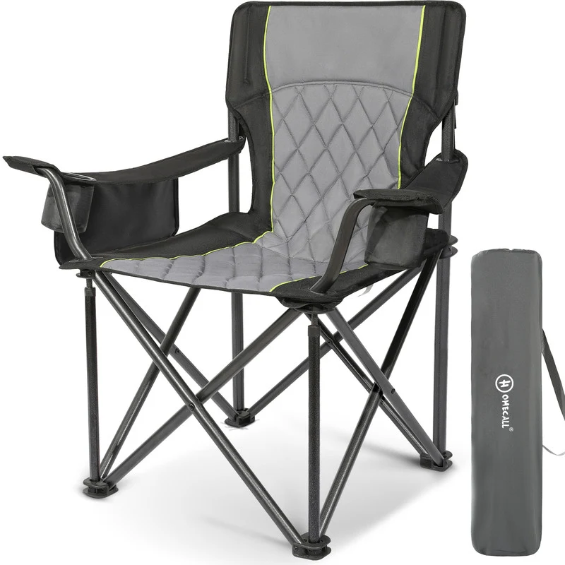 Campingstuhl XXL faltbar mit extra hoher Tragkraft – Robuster Outdoorstuhl mit Getränkehalter für Camping, Garten & Balkon