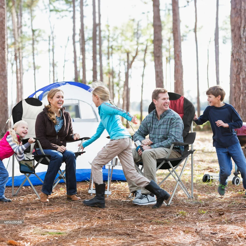HOMECALL Campingstuhl Hochlehner klappbar – gepolsterter Outdoorstuhl bis 150 kg belastbar Weiß/Schwarz | B-Ware Sonderposten