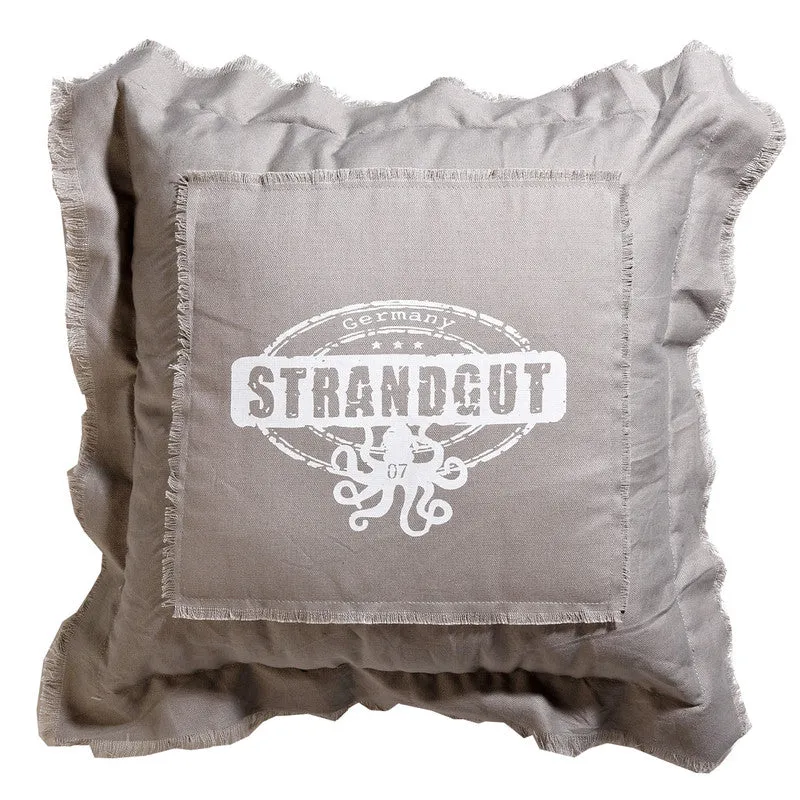 Strandgut07 Dekokissen 53 × 53 cm – Outdoor Kissen mit Reißverschluss, Beige