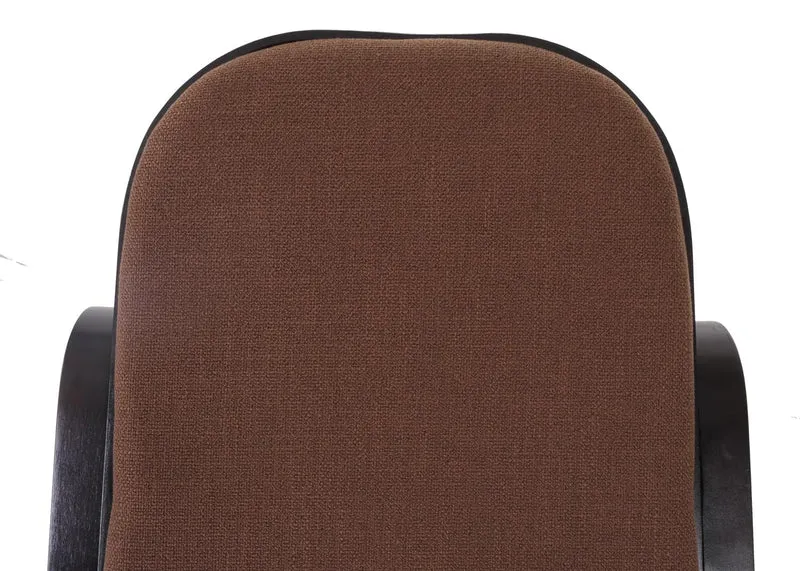 Mendler Schaukelstuhl M41, Schwingsessel Fernsehsessel, Massiv-Holz - Walnuss-Optik, Stoff/Textil Dunkelbraun