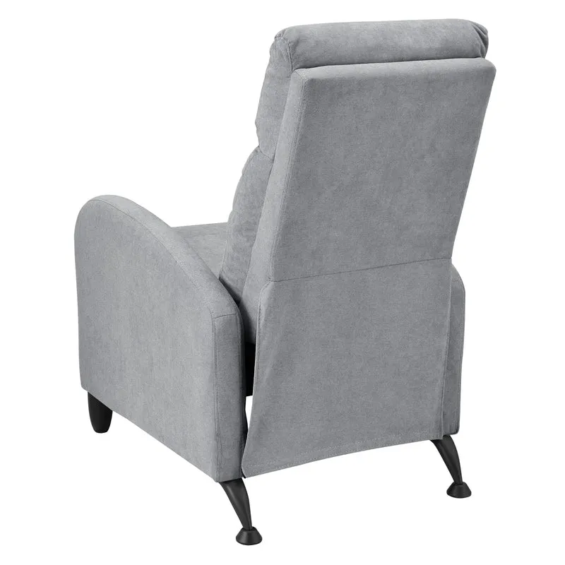 [en.casa] Polstersessel Bregenz Relaxsessel Relaxliege 102x60x92 cm Liegesessel Fernsehsessel Sessel mit Verstellbarer Rückenlehne TV Sessel aus Textil Hellgrau