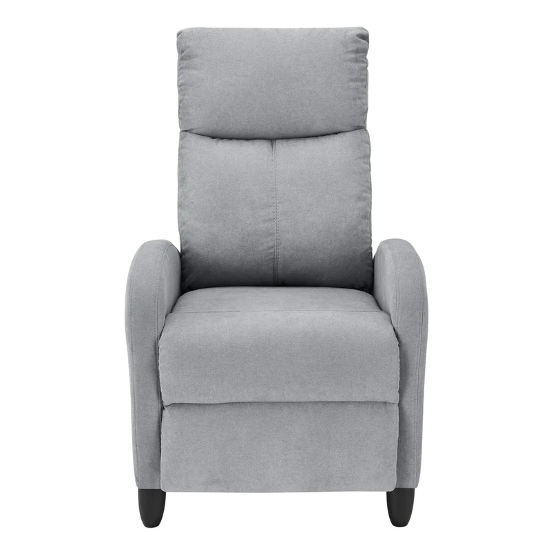 [en.casa] Polstersessel Bregenz Relaxsessel Relaxliege 102x60x92 cm Liegesessel Fernsehsessel Sessel mit Verstellbarer Rückenlehne TV Sessel aus Textil Hellgrau