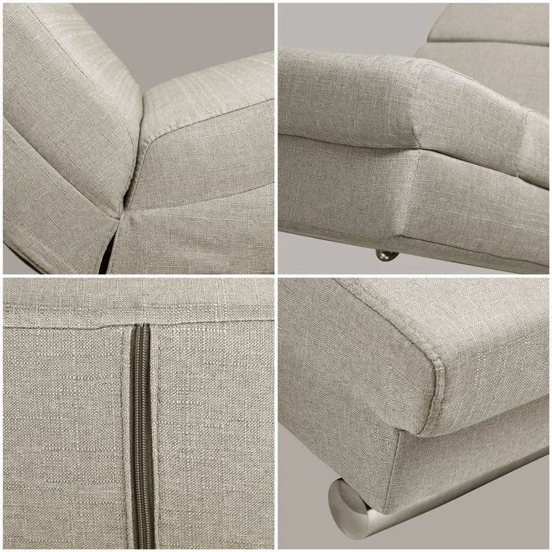 Casaria® Relaxliege XXL London 186x89x55cm Ergonomisch Stoff Gepolstert 180kg Belastbarkeit Wohnzimmer Büro Indoor Chaiselongue Relaxsessel Liege Beige