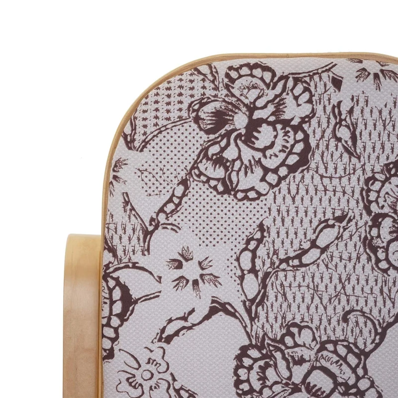 Mendler Schaukelstuhl M41, Schwingsessel Fernsehsessel, Massiv-Holz - Eiche-Optik, Stoff/Textil Jacquard braun