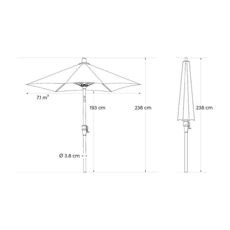 Platinum Sun & Shade parasol Riva Teak look ø300 Anthracite