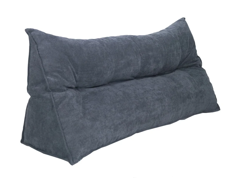 Rückenkissen Keilkissen 118×30×48 cm Dunkelgrau – ergonomisches Palettenkissen aus Cordstoff