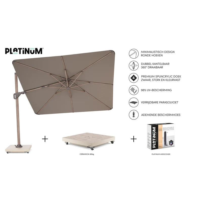 Platinum Sun & Shade zweefparasol Nexus T² Premium Mocha 300x300 Havana