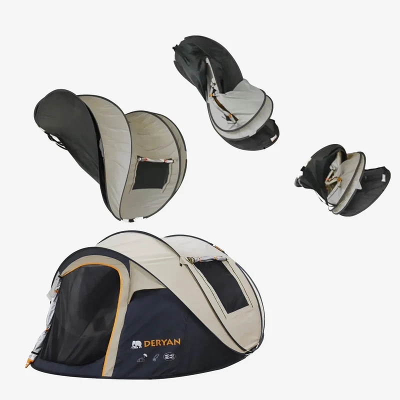Luxus-Pop-up-Zelt – 5000 mm Wassersäule – Beige – für 4 Personen