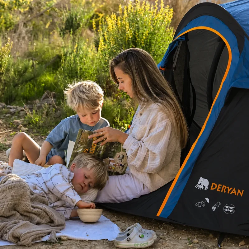 Pop Up Luxus Zelt - 2000MM Wassersäule - Navy - 4 Personen