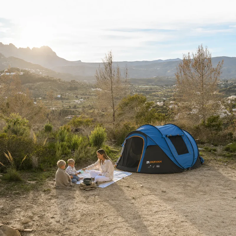 Pop Up Luxus Zelt - 2000MM Wassersäule - Navy - 4 Personen