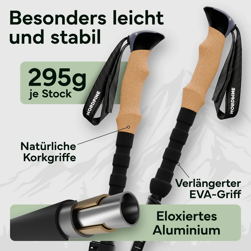 Faltbare Wanderstöcke aus Carbon / Aluminium