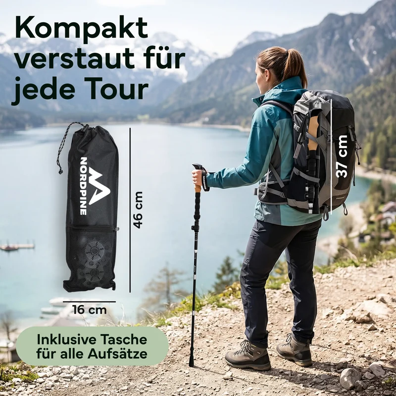 Faltbare Wanderstöcke aus Carbon / Aluminium