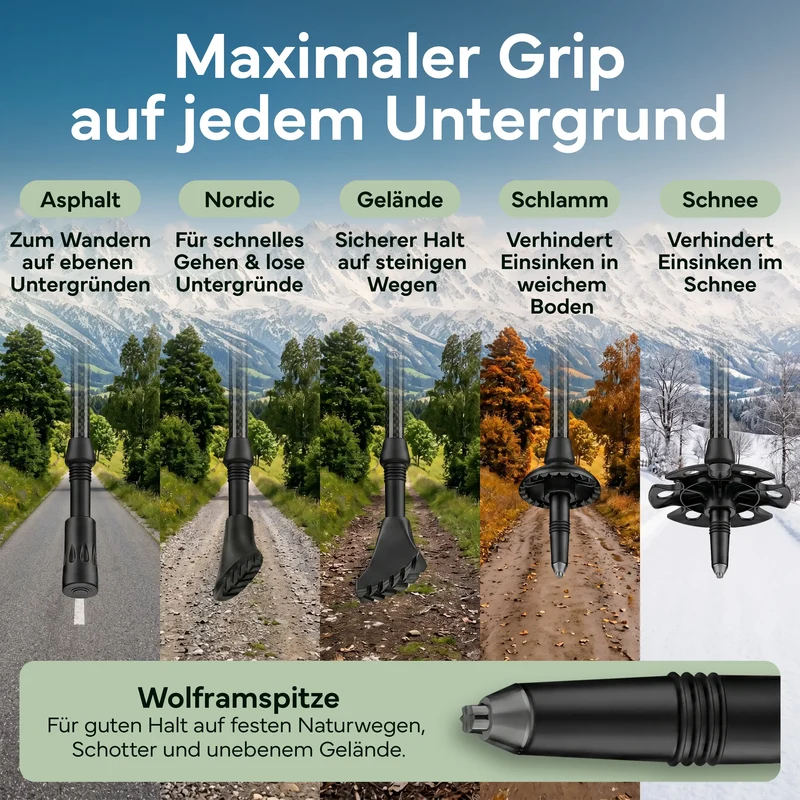 Faltbare Wanderstöcke aus Carbon / Aluminium