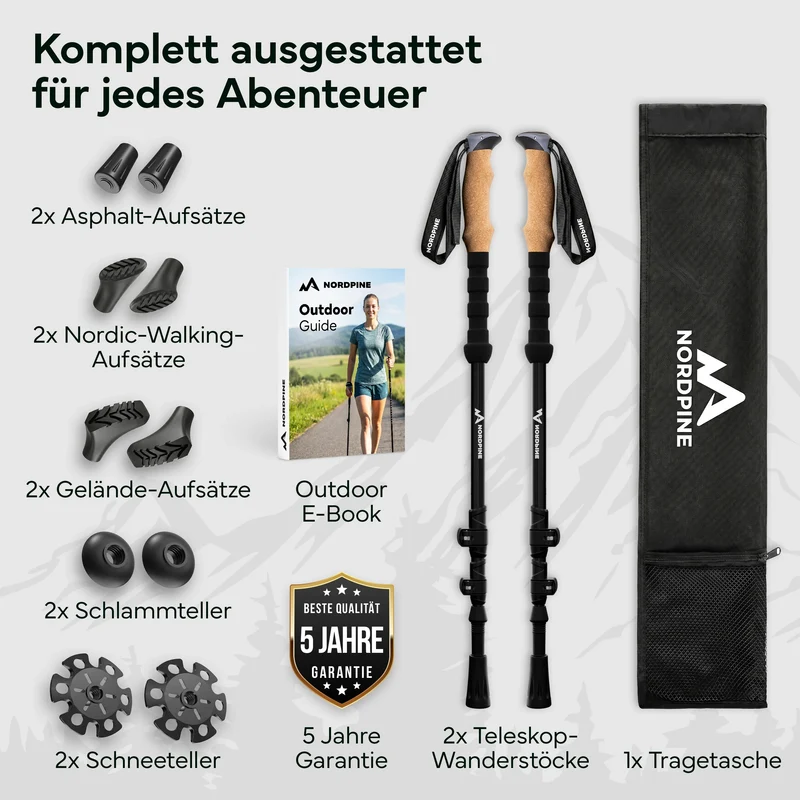 Teleskop Wanderstöcke aus Carbon / Aluminium