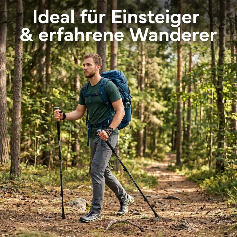 Teleskop Wanderstöcke aus Carbon / Aluminium