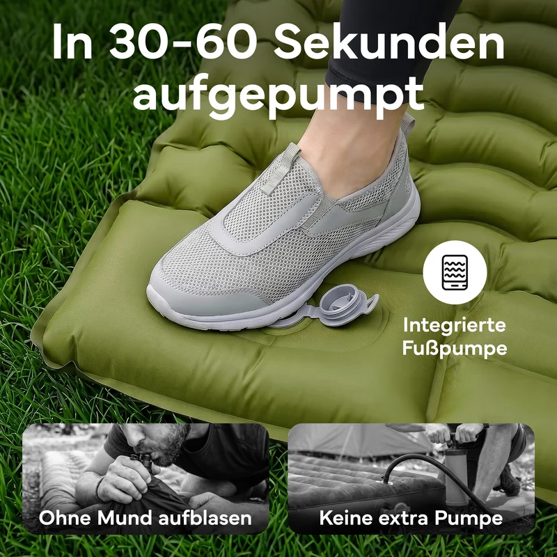 Isomatte Single - kombinierbar, integrierte Luftpumpe