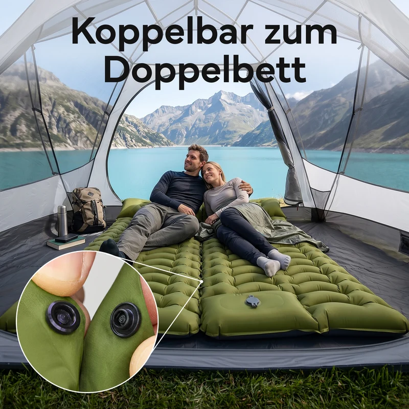 Isomatte Single - kombinierbar, integrierte Luftpumpe