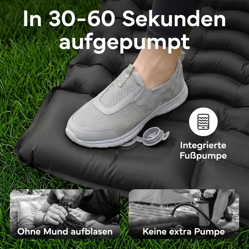 Isomatte Single - kombinierbar, integrierte Luftpumpe
