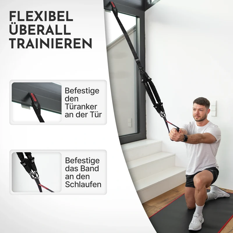 Klimmzughilfe - mit Fußschlaufen und 4-Bänder-System