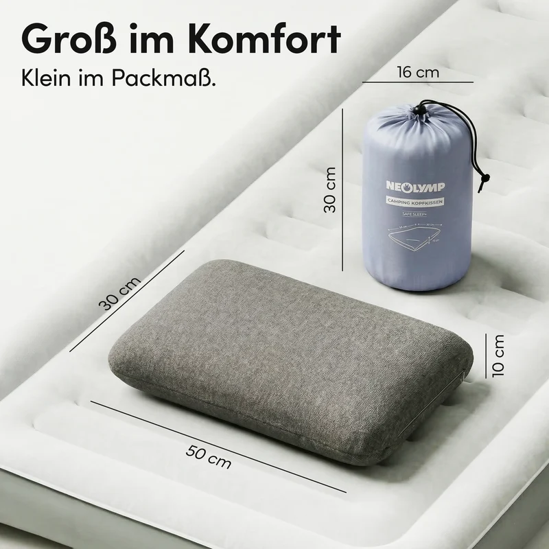 Ergonomisches Reisekissen - Campingtauglich und platzsparend