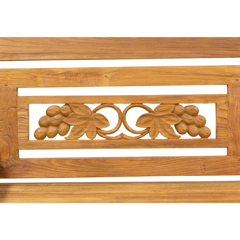 Teak Gartenbank mit Weinreben-Motiv, 150cm