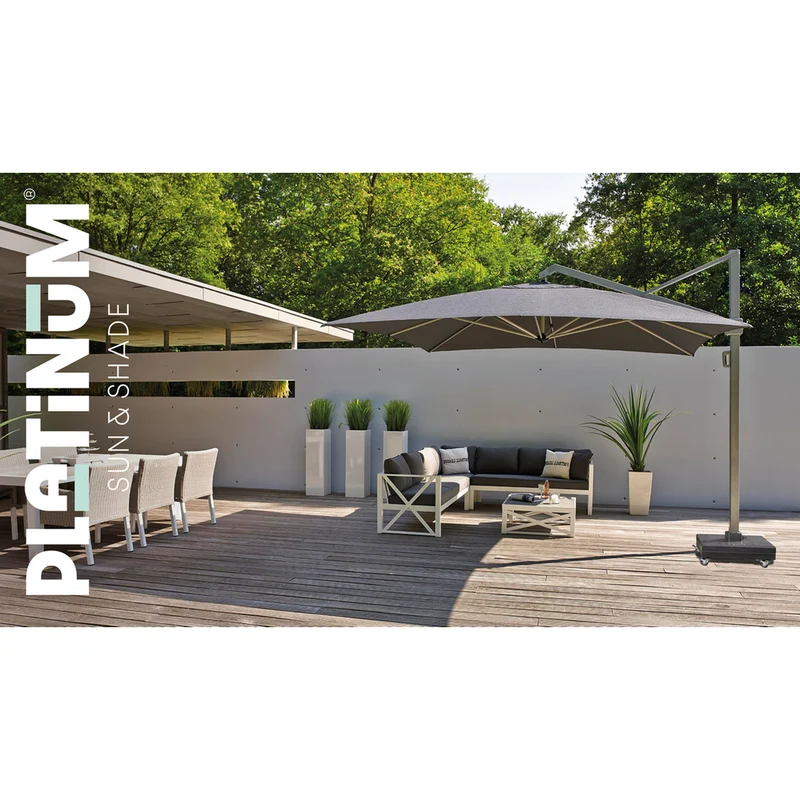 Platinum Sun & Shade zweefparasol Icon Premium 400x300 Faded black