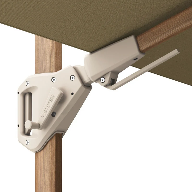 Platinum Sun & Shade zweefparasol Challenger T² premium Teak look ø350 Champagne