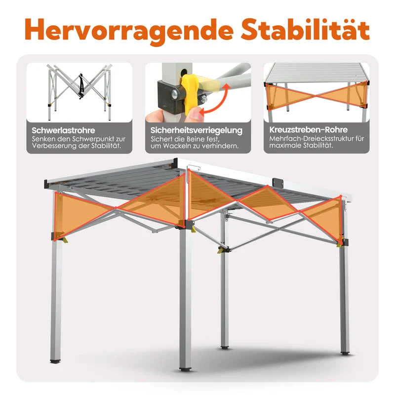 HOMECALL Campingtisch klappbar 117×70 cm – Outdoor Klapptisch Gartentisch für 4-6 Personen bis 100 kg belastbar | B-Ware Sonderposten