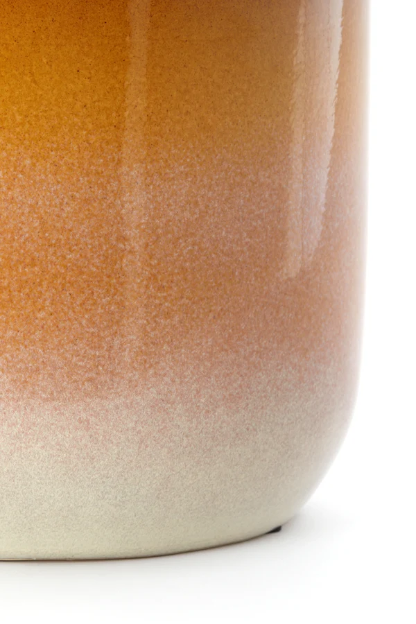 Side table 34x46,5 cm FRANCA ceramics ocher-cream | OUTLET