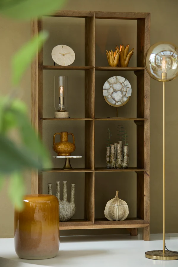 Side table 34x46,5 cm FRANCA ceramics ocher-cream | OUTLET