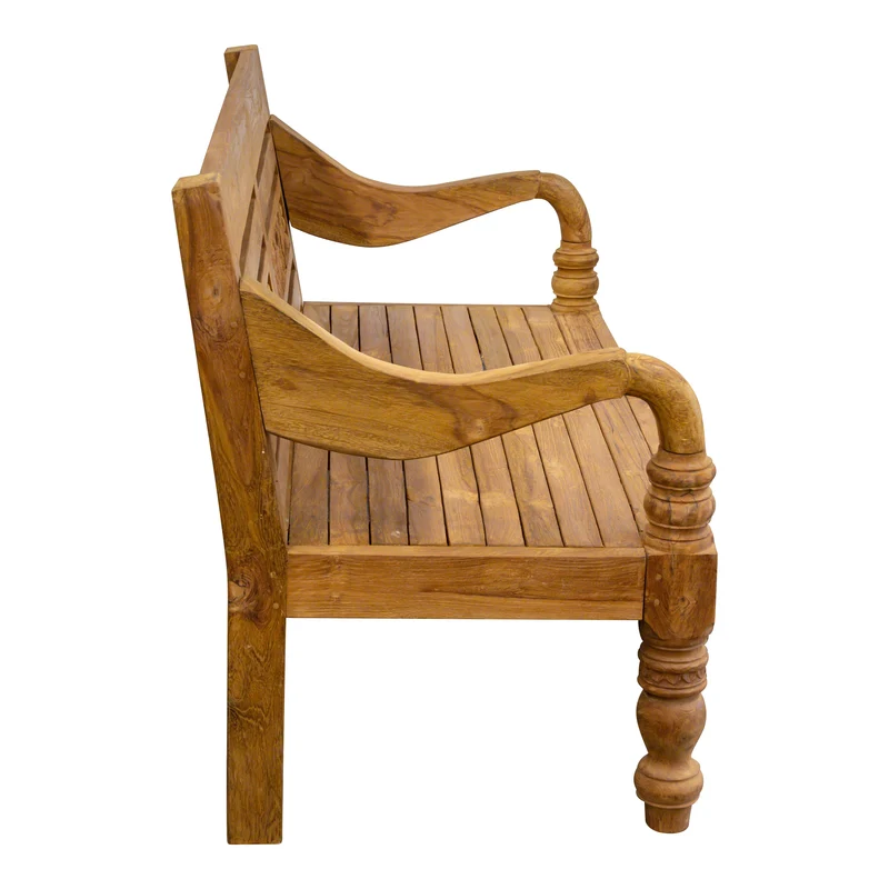 Teak Gartenbank mit Weinreben-Motiv, 150cm