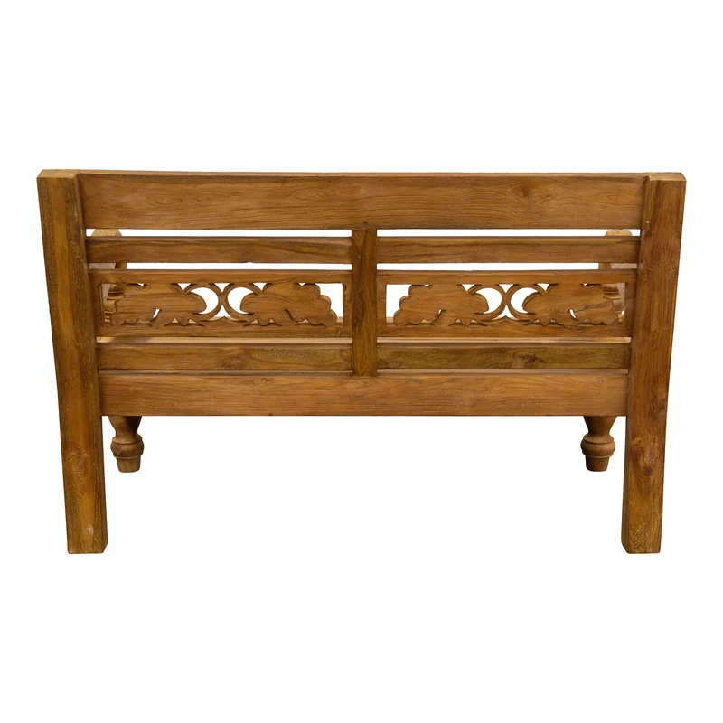 Teak Gartenbank mit Weinreben-Motiv, 150cm