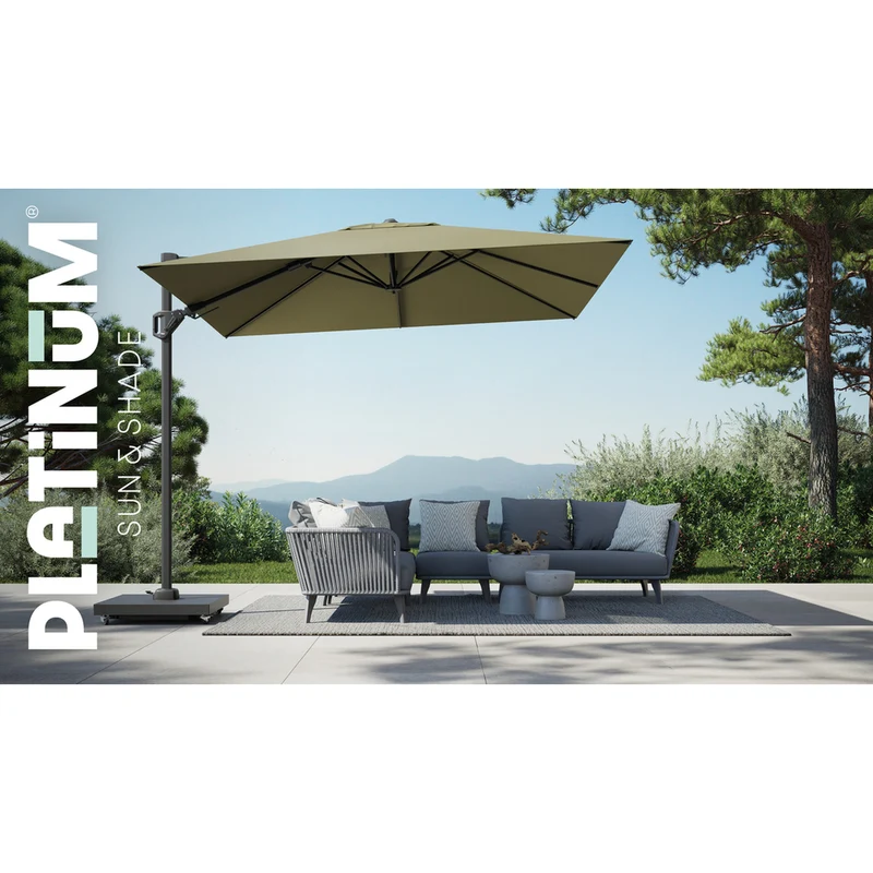 Platinum Sun & Shade zweefparasol Challenger T² premium 300x300 Lush green