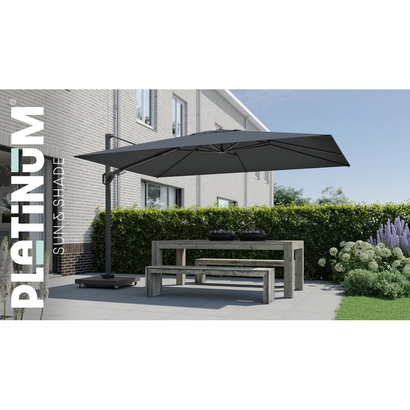 Platinum Sun & Shade zweefparasol Challenger T² premium 260x350 Havana