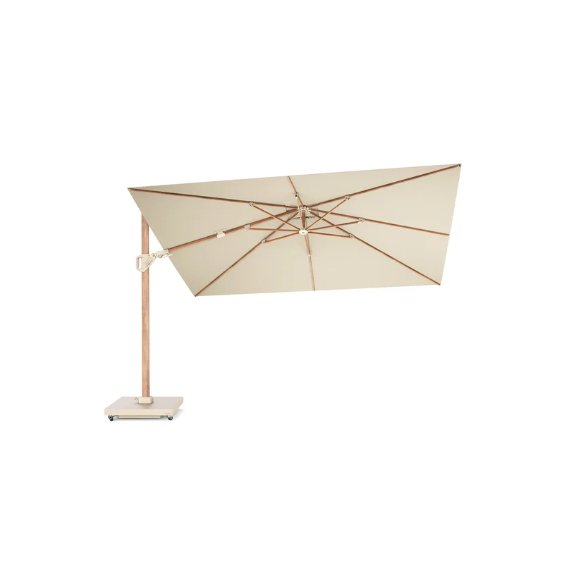 Platinum Sun & Shade zweefparasol Challenger T² premium Teak look 260x350 Champagne