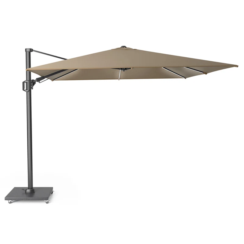 Platinum Sun & Shade zweefparasol Challenger T² Glow 300x300 taupe