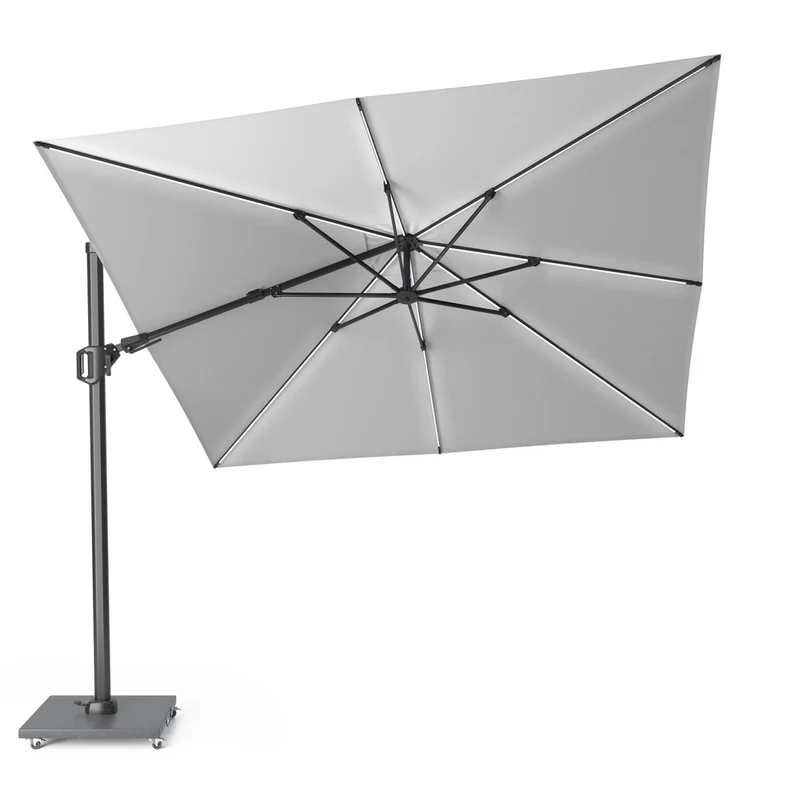 Platinum Sun & Shade zweefparasol Challenger T² Glow 300x300 lichtgrijs