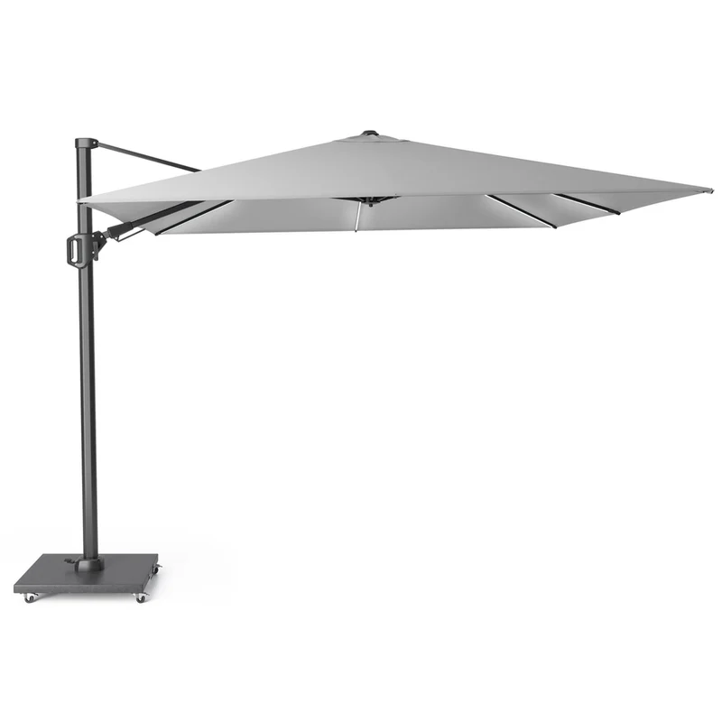 Platinum Sun & Shade zweefparasol Challenger T² Glow 300x300 lichtgrijs
