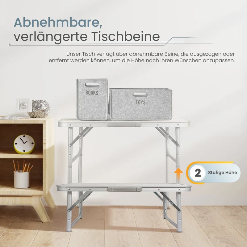 HOMECALL Campingtisch klappbar – Gartentisch höhenverstellbar | B-Ware Sonderposten