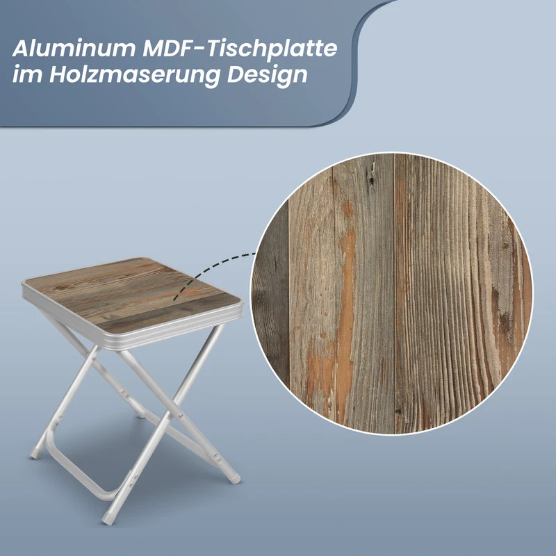 HOMECALL Campinghocker klappbar mit Tischplatte – Aluminium Falthocker 2in1 | B-Ware Sonderposten
