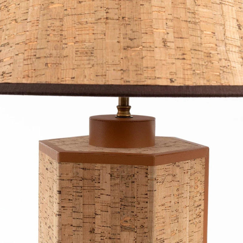 Ralf Hexagonal Lamp Leather and Cork | OUTLET