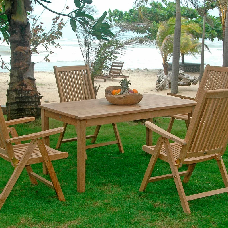 Teak Bistrotisch Classic - rechteckig, 180 x 100 cm